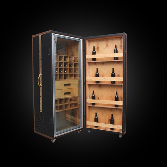 Leather Covered Wine Cabinet